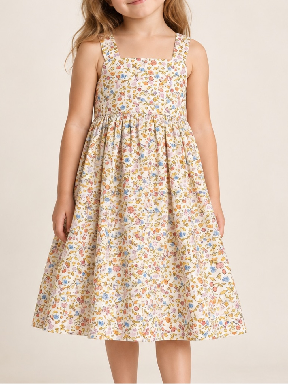 Bonpoint Laly Floral Print Midi Dress Sz. 4A
